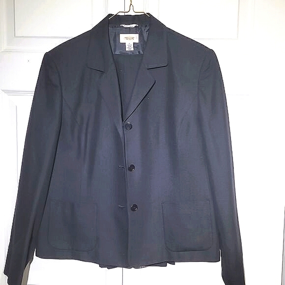 Talbots Vintage 90's Plus Size Black Wool Pant Suit Set - Picture 1 of 14